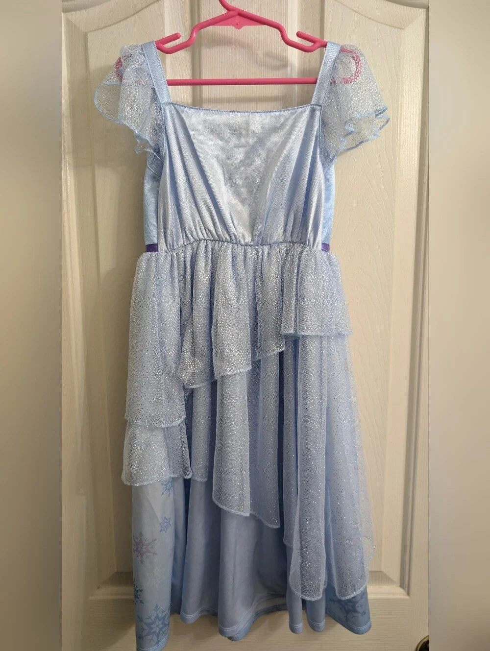Disney Girls 6 Light Blue & Purple Frozen Elsa and Anna Sparkle Costume Dress